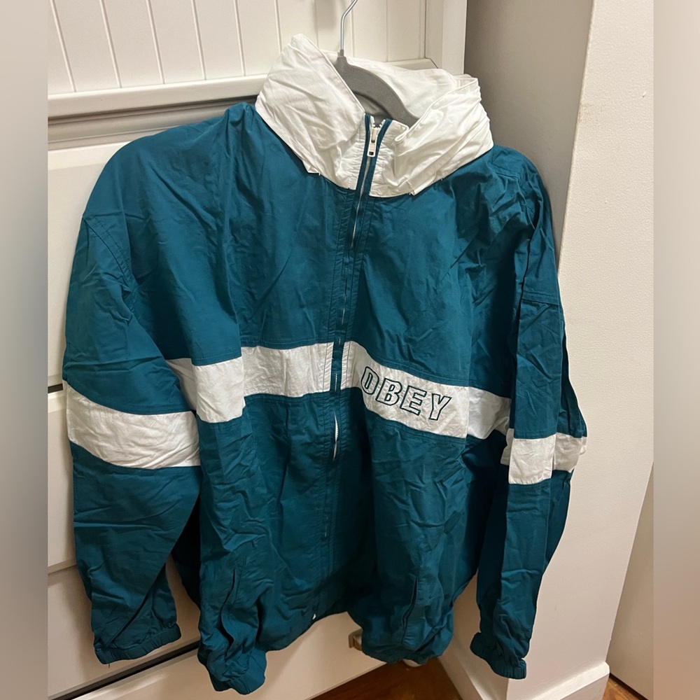 BRAND NEW WITH TAGS. obey track jacket. size L. never worn